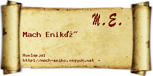 Mach Enikő névjegykártya
