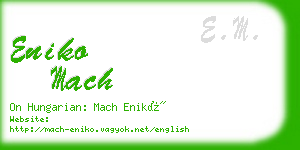 eniko mach business card